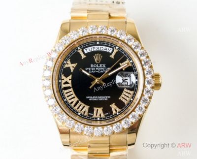 N9 Rolex ETA 2836 Day-Date II Replica Watch Yellow Gold President Band
